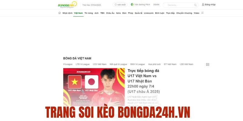 Trang kèo nổi tiếng bongda24h.vn