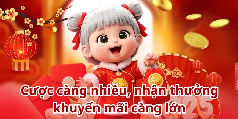 Cược càng nhiều, nhận thưởng khuyến mãi càng lớn